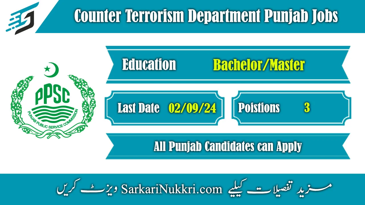 Counter Terrorism Department Punjab Jobs