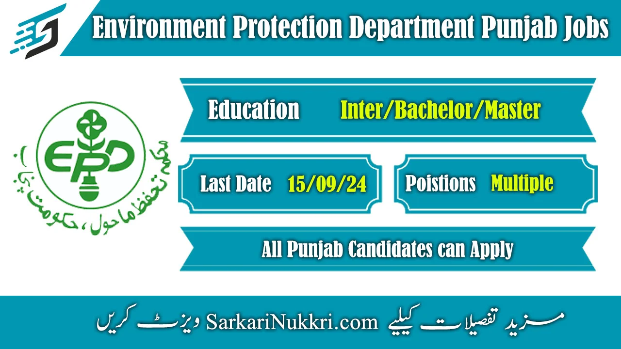 Environment Protection Department Punjab Jobs