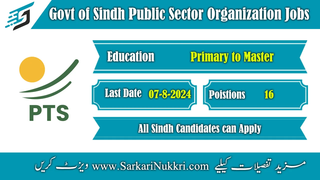 Govt of Sindh Public Sector Organization Jobs