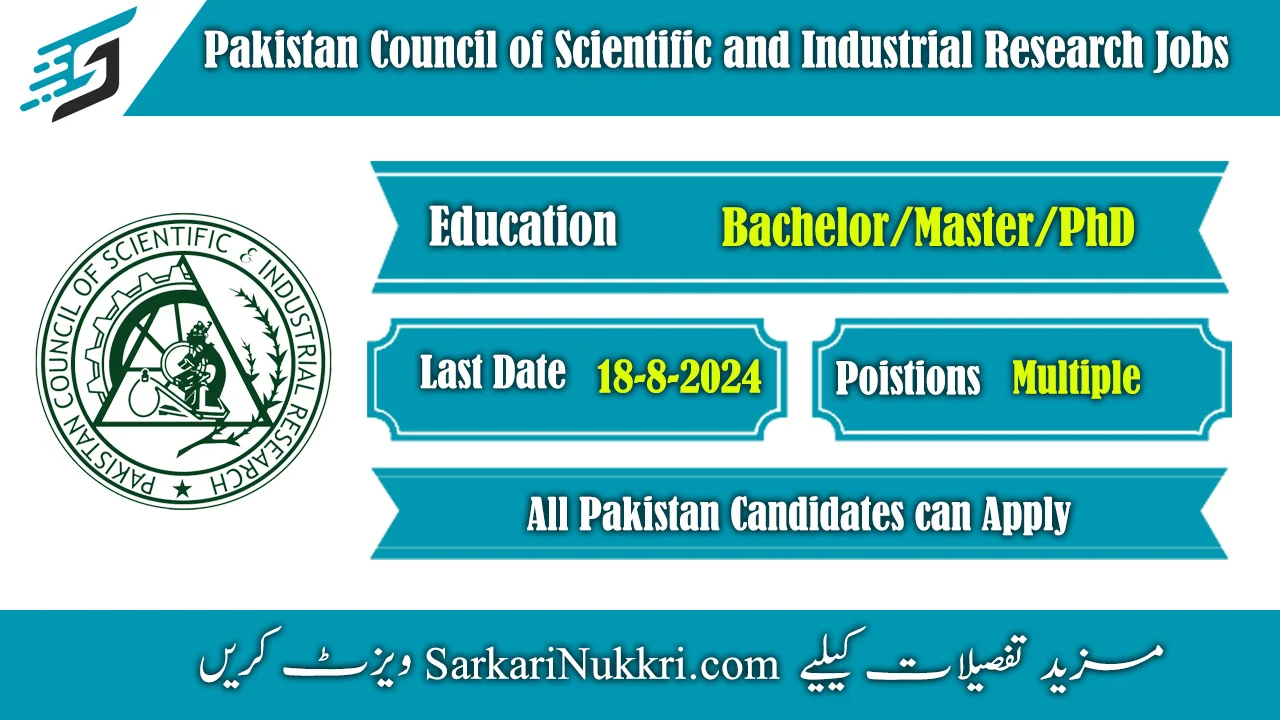 Pakistan Council of Scientific and Industrial Research Jobs