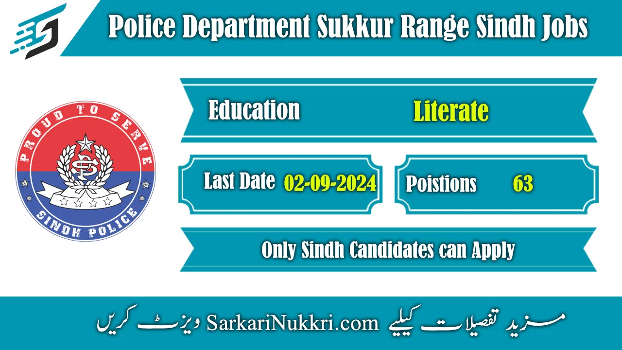 Police Department Sukkur Range Sindh Jobs