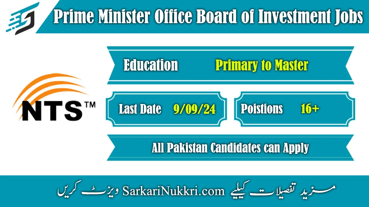 Prime Minister Office Board of Investment Jobs