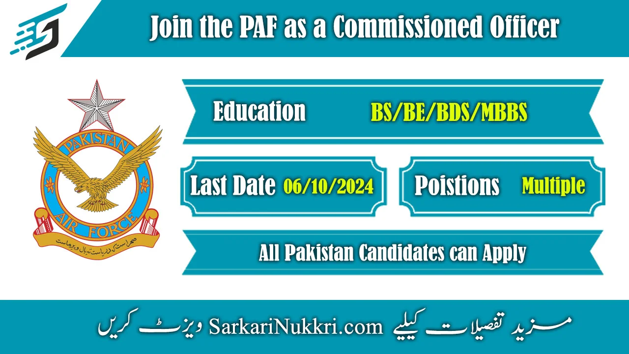 Join the PAF as a Commissioned Officer