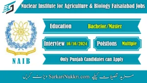 Nuclear Institute for Agriculture and Biology Faisalabad Jobs