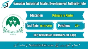 Gawadar Industrial Estates Development Authority Jobs