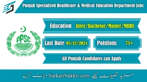 Punjab Specialized Healthcare and Medical Education Department Jobs